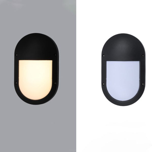 Modern Minimalist Aluminum & PC Oval LED Outdoor Wall Light, Waterproof For Patio & Balcony - Image 8