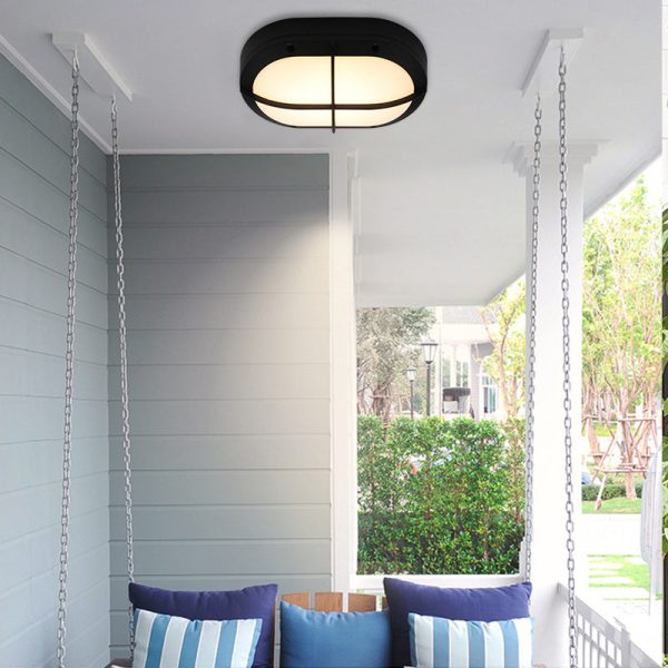 Modern Minimalist Aluminum & PC Oval LED Outdoor Wall Light, Waterproof For Patio & Balcony - Image 21