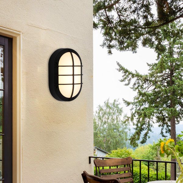 Modern Minimalist Aluminum & PC Oval LED Outdoor Wall Light, Waterproof For Patio & Balcony - Image 22