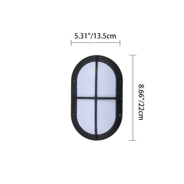 Modern Minimalist Aluminum & PC Oval LED Outdoor Wall Light, Waterproof For Patio & Balcony - Image 4