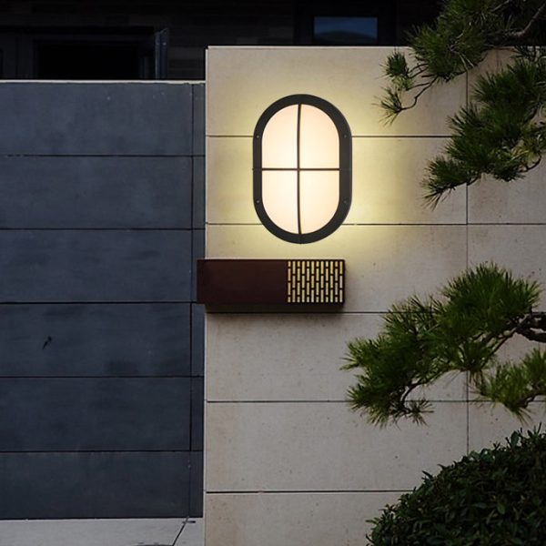 Modern Minimalist Aluminum & PC Oval LED Outdoor Wall Light, Waterproof For Patio & Balcony - Image 17