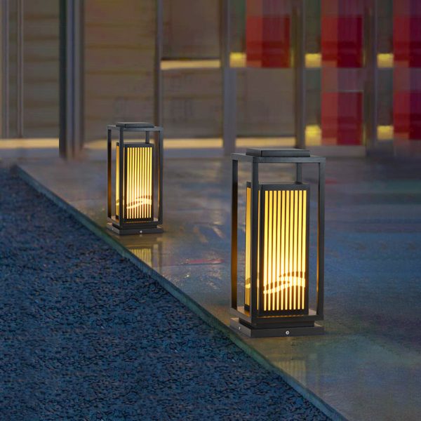 Modern Minimalist Stainless Steel & Resin Rectangular 1-Light Outdoor Light For Garden - Image 7