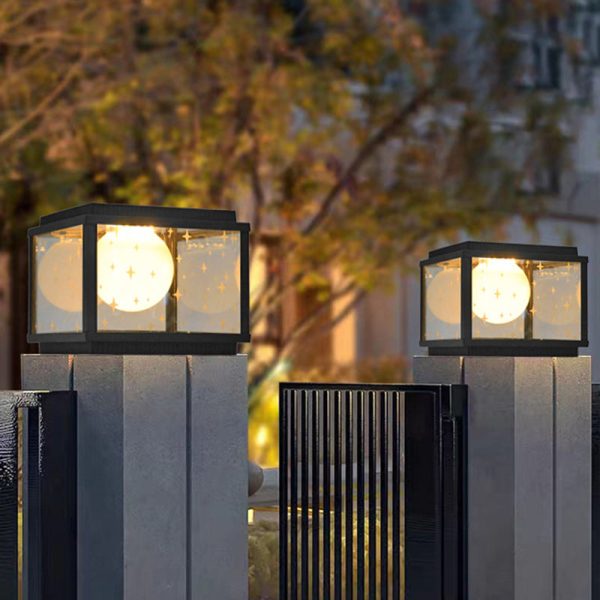 Modern Minimalist Aluminum & Glass Solar Powered LED Square Outdoor Light For Garden & Yard - Image 21