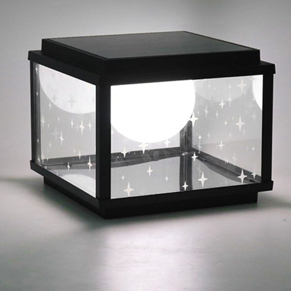 Modern Minimalist Aluminum & Glass Solar Powered LED Square Outdoor Light For Garden & Yard - Image 13