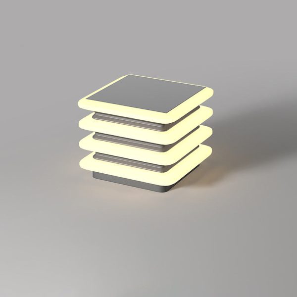 Modern Minimalist Stainless Steel & PE Round & Square LED Solar & Waterproof Outdoor Light For Garden, Yard & Patio - Image 11