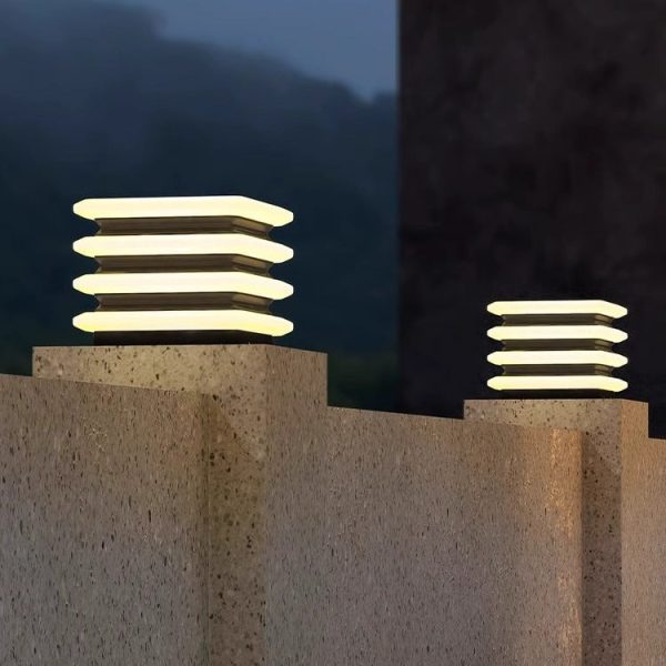 Modern Minimalist Stainless Steel & PE Round & Square LED Solar & Waterproof Outdoor Light For Garden, Yard & Patio - Image 17