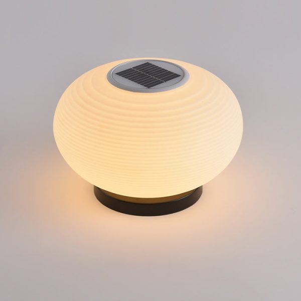 Modern Minimalist PE Oval LED Solar & Waterproof Outdoor Light For Garden & Patio - Image 9