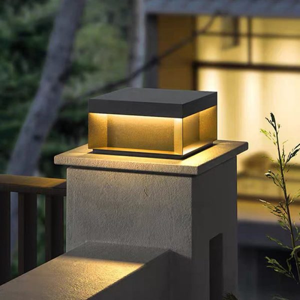 Modern Minimalist Stainless Steel Square LED Outdoor Light With Solar & Waterproof Features For Garden, Patio, Gate - Image 2