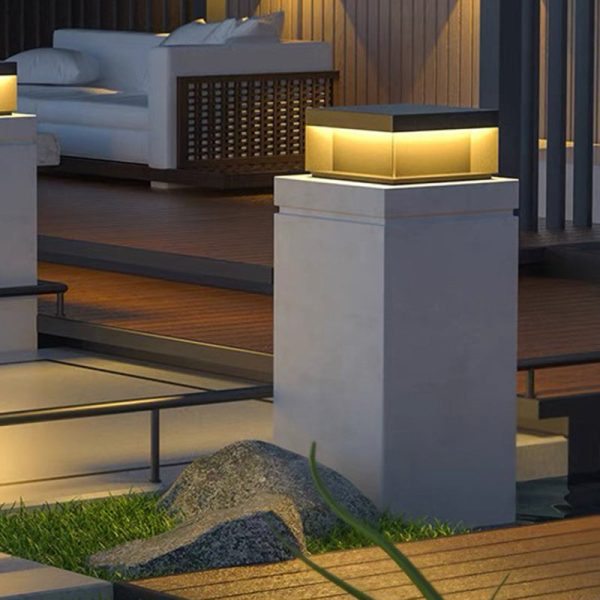 Modern Minimalist Stainless Steel Square LED Outdoor Light With Solar & Waterproof Features For Garden, Patio, Gate - Image 16