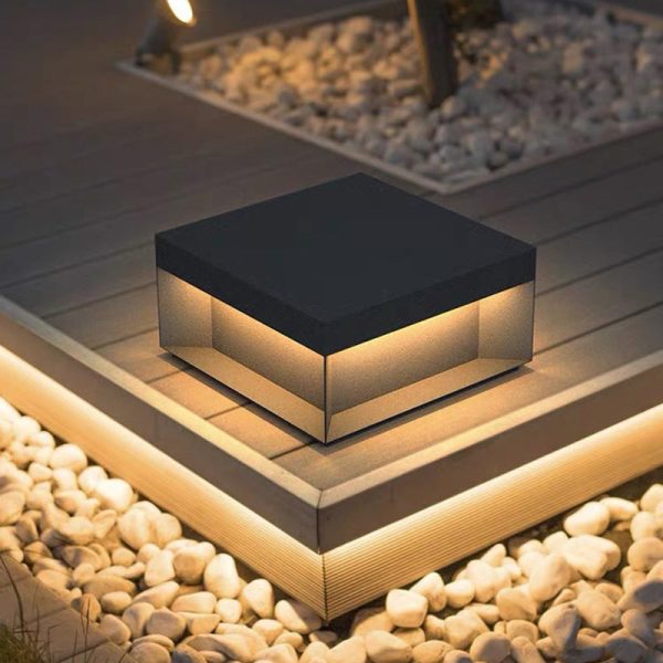 Modern Minimalist Stainless Steel Square LED Outdoor Light With Solar & Waterproof Features For Garden, Patio, Gate - Image 13