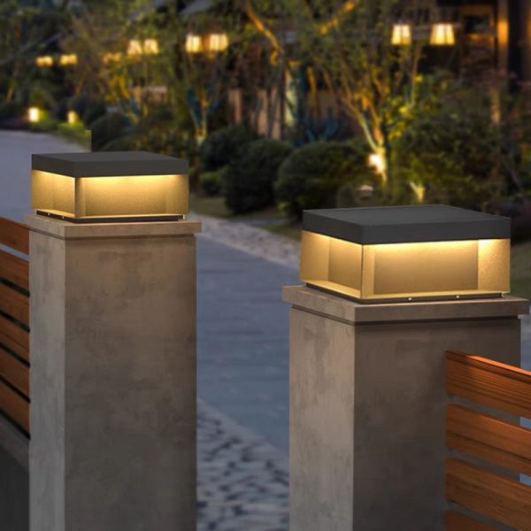 Modern Minimalist Stainless Steel Square LED Outdoor Light With Solar & Waterproof Features For Garden, Patio, Gate - Image 14