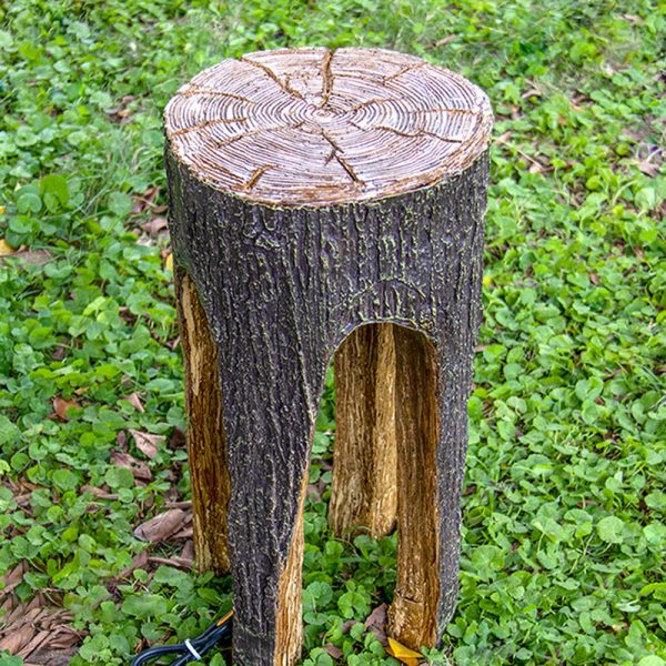 Contemporary Creative Fiberglass Resin Tree Stump 1-Light Outdoor Light Landscape Lighting For Garden & Patio - Image 16