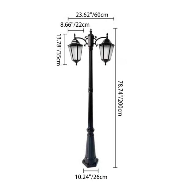 Traditional European Waterproof Aluminum Glass Lantern-Style 2/3-Light Outdoor Light Landscape Lighting For Garden & Outdoor Patio - Image 8