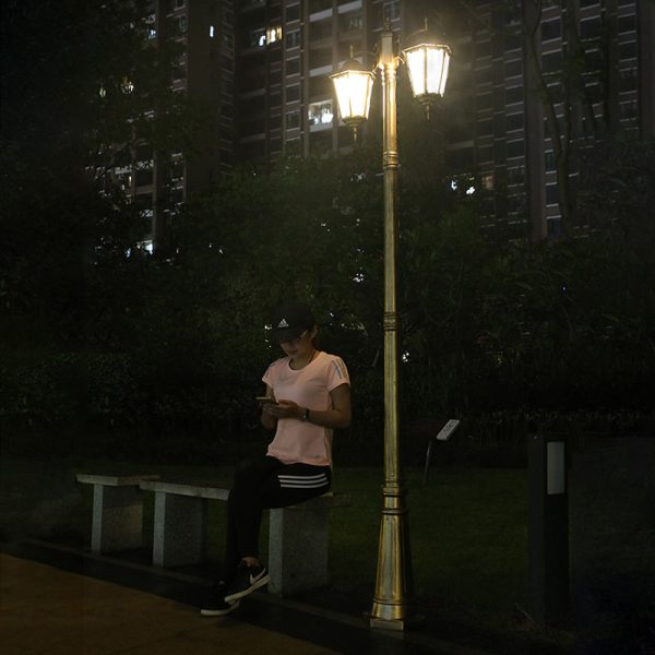 Traditional European Waterproof Aluminum Glass Lantern-Style 2/3-Light Outdoor Light Landscape Lighting For Garden & Outdoor Patio - Image 5