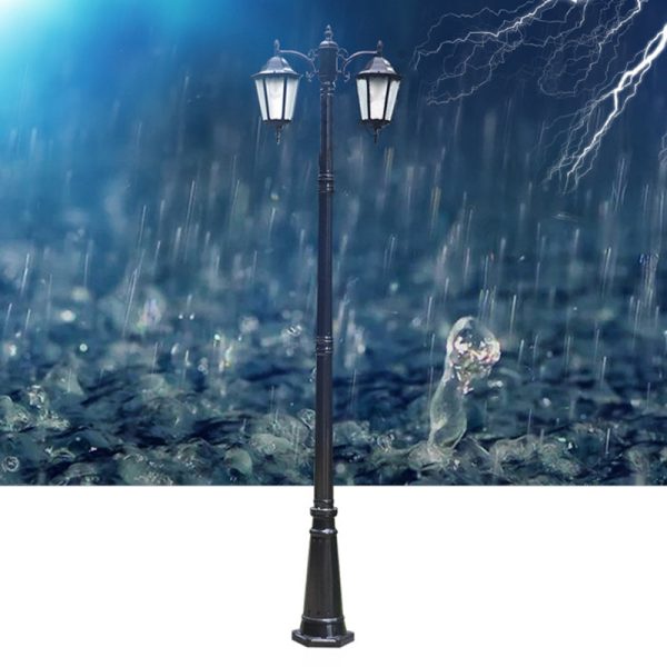 Traditional European Waterproof Aluminum Glass Lantern-Style 2/3-Light Outdoor Light Landscape Lighting For Garden & Outdoor Patio - Image 7