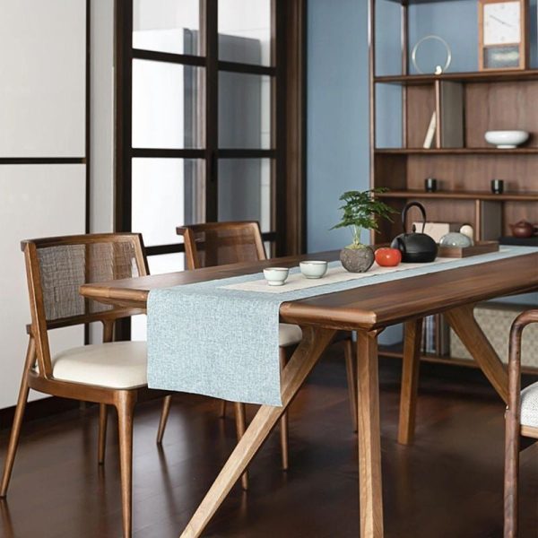Traditional Vintage Microfiber Leather, Wood & Rattan Curved Dining Chair For Dining Room, Living Room And Bedroom - Image 3