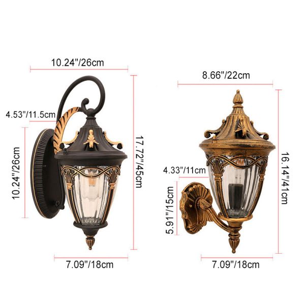 Traditional European Column Aluminum 1-Light Wall Sconce Lamp For Garden - Image 4