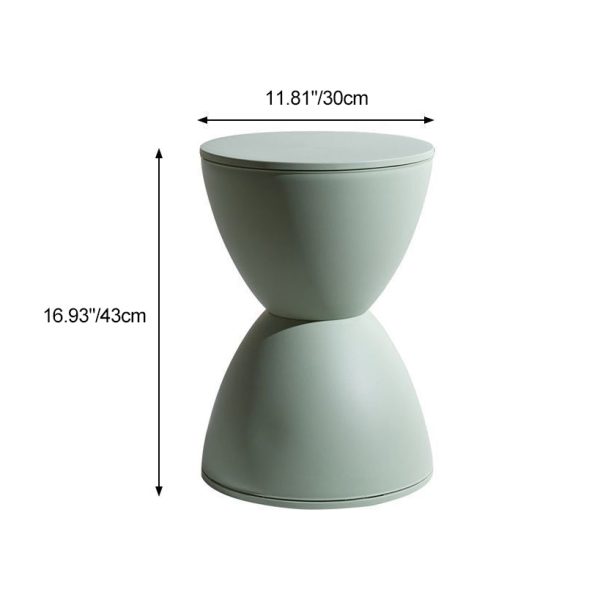 Modern Minimalist PP Round Hourglass Shaped Thicken Low Stool For Living Room - Image 4
