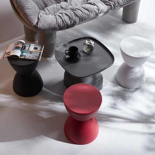 Modern Minimalist PP Round Hourglass Shaped Thicken Low Stool For Living Room - Image 32