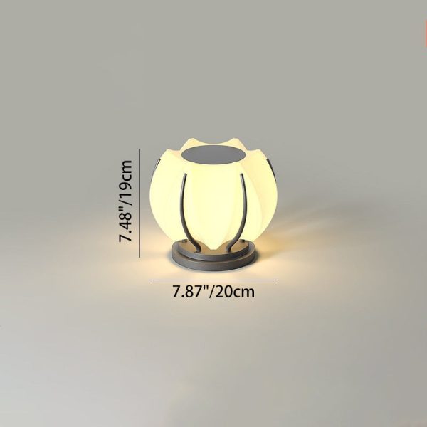 Contemporary Creative Flower Iron Plastic LED Post Head Light For Garden - Image 4