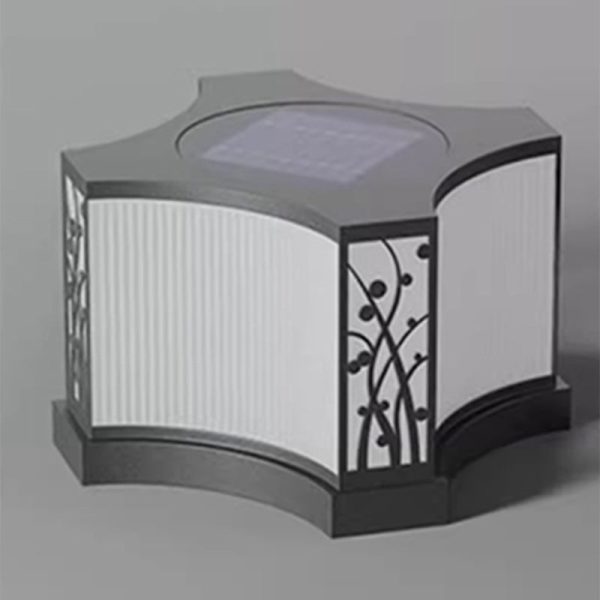 Modern Minimalist Quadrangle Solar Waterproof PE Stainless Steel LED Outdoor Light For Garden - Image 16