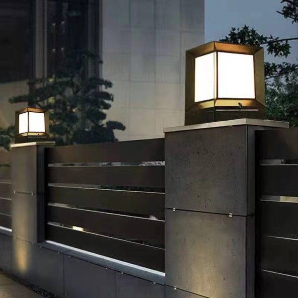 Modern Minimalist Waterproof Square-Shaped Aluminum Acrylic 1-Light Outdoor Post Light For Garden - Image 3