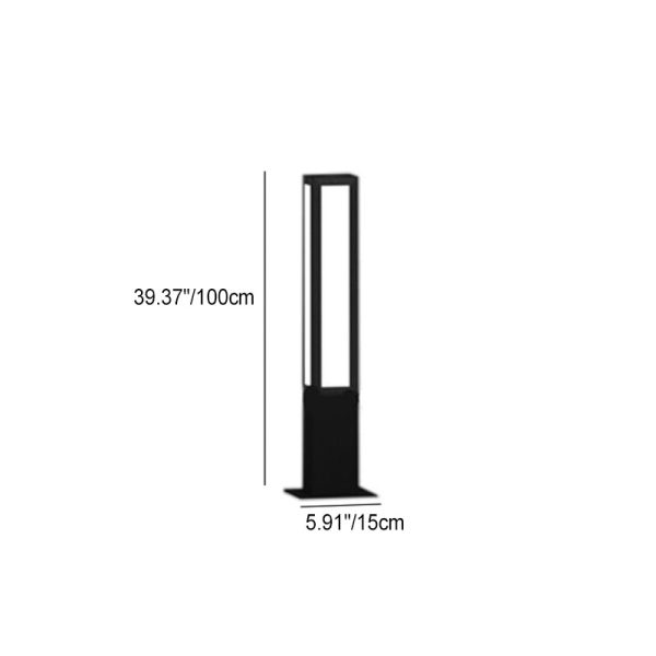 Modern Minimalist Waterproof Rectangle Galvanized Steel Acrylic LED Outdoor Light For Garden - Image 3