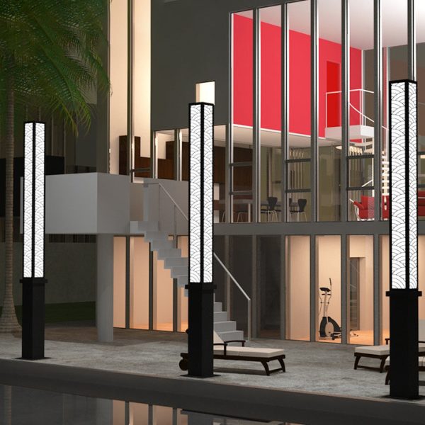 Modern Minimalist Waterproof Rectangle Galvanized Steel Acrylic LED Outdoor Light For Garden - Image 6