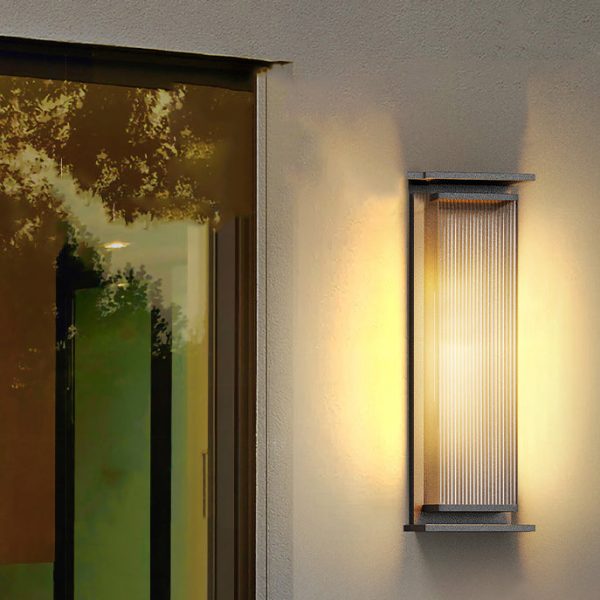 Modern Minimalist Solar Waterproof Rectangle Stripe Stainless Steel PC LED Outdoor Wall Sconce Lamp For Garden - Image 12