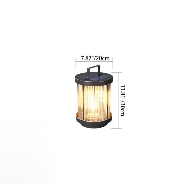 Modern Minimalist Solar Waterproof Cylinder Aluminum Iron Glass 1-Light Outdoor Landscape For Outdoor Patio - Image 5