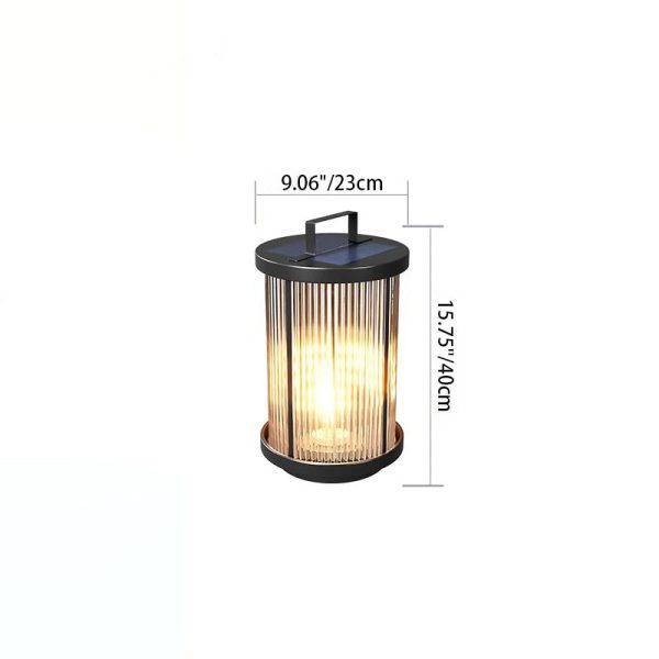 Modern Minimalist Solar Waterproof Cylinder Aluminum Iron Glass 1-Light Outdoor Landscape For Outdoor Patio - Image 6