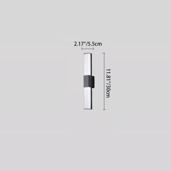 Modern Minimalist Waterproof Rectangle Long Aluminum PC Outdoor Wall Sconce Lamp For Garden - Image 4