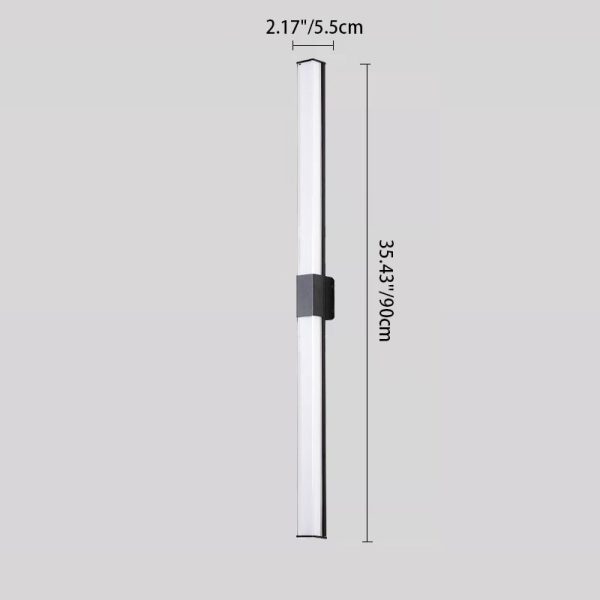 Modern Minimalist Waterproof Rectangle Long Aluminum PC Outdoor Wall Sconce Lamp For Garden - Image 5