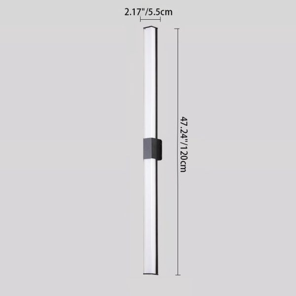Modern Minimalist Waterproof Rectangle Long Aluminum PC Outdoor Wall Sconce Lamp For Garden - Image 6