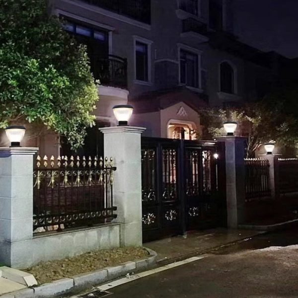 Contemporary Industrial Solar Aluminum PC Round 1-Light Outdoor Post Light For Garden - Image 19