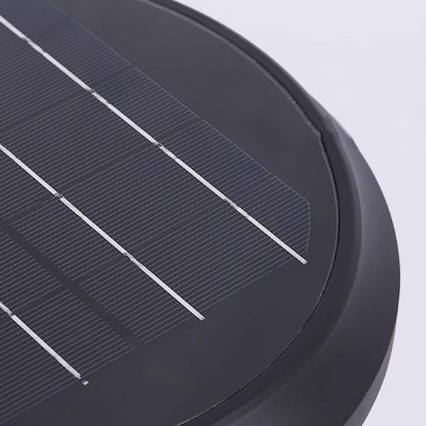 Contemporary Industrial Solar Aluminum PC Round 1-Light Outdoor Post Light For Garden - Image 9