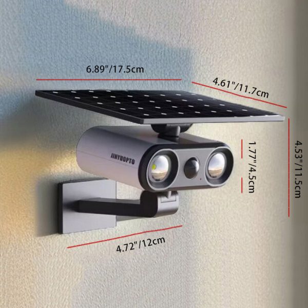 Contemporary Industrial Aluminum ABS Human Body Induction LED Solar Outdoor Wall Sconce Lamp For Garden - Image 4