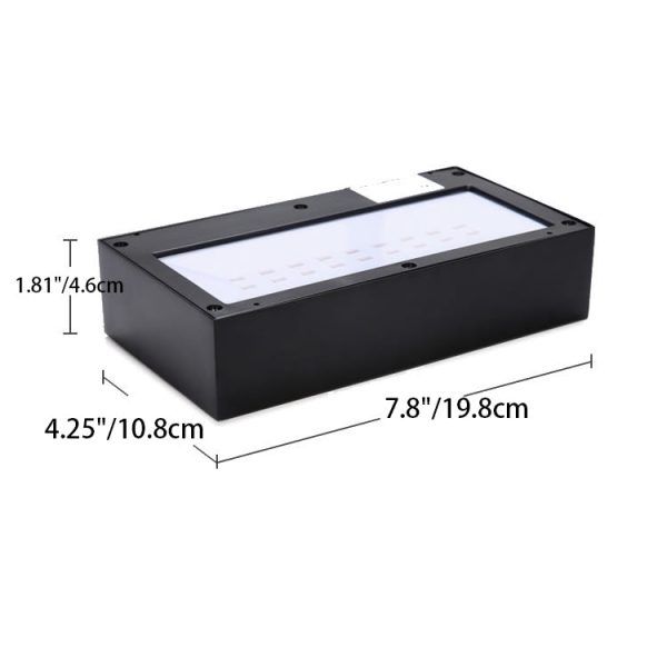 Modern Simplicity Rectangular Aluminum Up And Down Illuminated LED Solar Wall Sconce Lamp For Outdoor Patio - Image 4