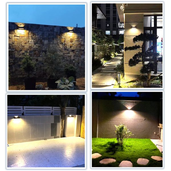 Modern Simplicity Rectangular Aluminum Up And Down Illuminated LED Solar Wall Sconce Lamp For Outdoor Patio - Image 9