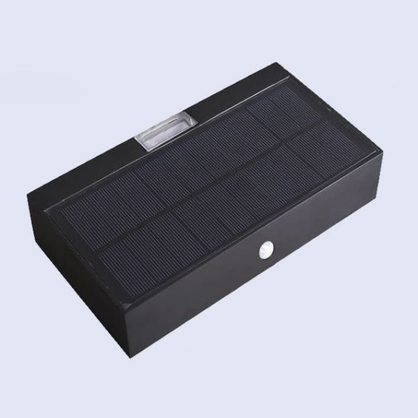 Modern Simplicity Rectangular Aluminum Up And Down Illuminated LED Solar Wall Sconce Lamp For Outdoor Patio - Image 10