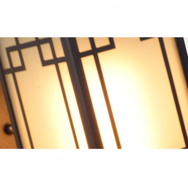 Traditional Chinese Aluminum Glass Column 1-Light Outdoor Wall Sconce Lamp For Garden - Image 5