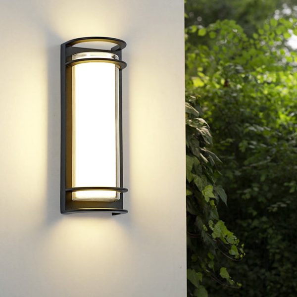 Contemporary Industrial Aluminum Acrylic Cylinder LED Waterproof Wall Sconce Lamp For Outdoor Patio - Image 10