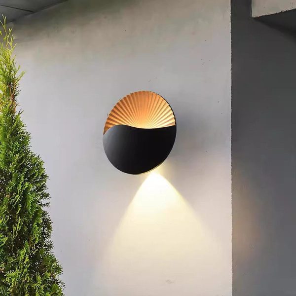 Modern Simplicity Aluminum PC Round LED Outdoor Wall Sconce Lamp For Garden - Image 2