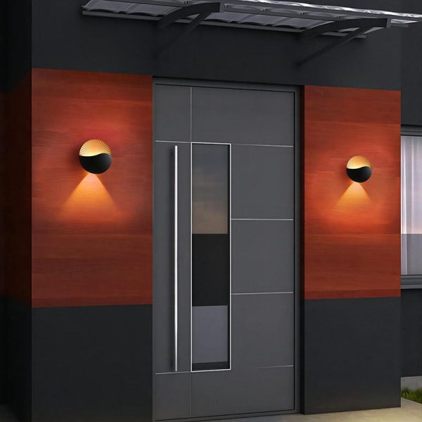 Modern Simplicity Aluminum PC Round LED Outdoor Wall Sconce Lamp For Garden - Image 8