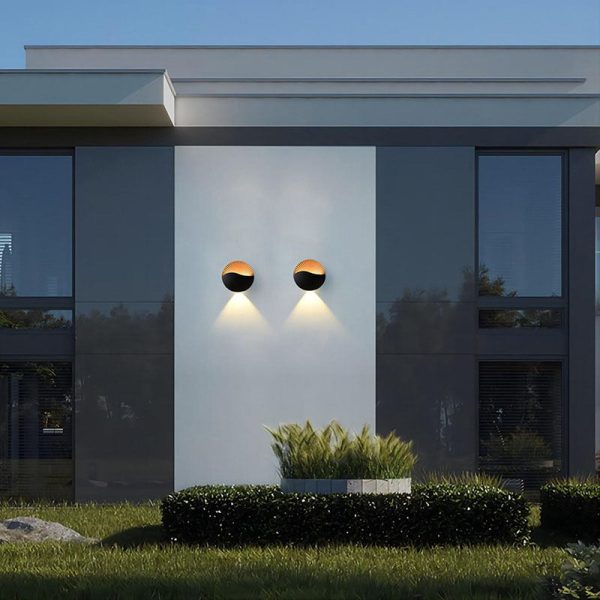 Modern Simplicity Aluminum PC Round LED Outdoor Wall Sconce Lamp For Garden - Image 11