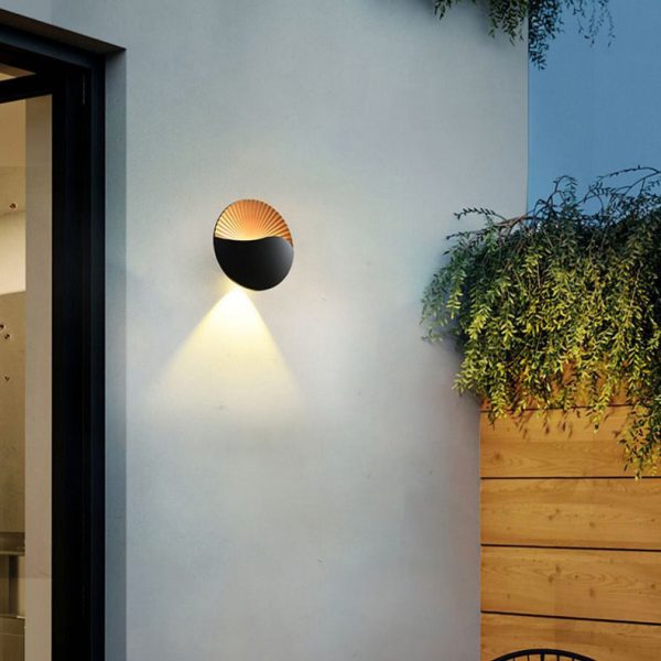 Modern Simplicity Aluminum PC Round LED Outdoor Wall Sconce Lamp For Garden - Image 3
