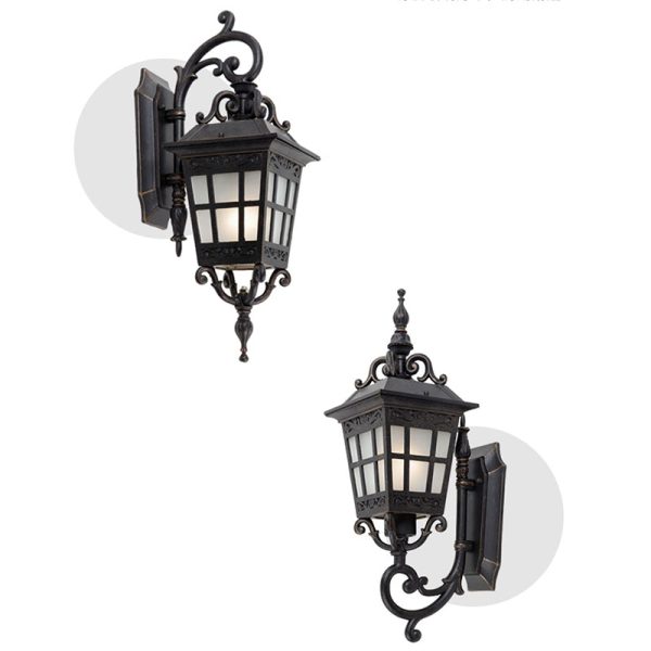 Contemporary Industrial Aluminum Frame Frosted Glass 1-Light Outdoor Waterproof Wall Sconce Lamp For Outdoor Patio - Image 8