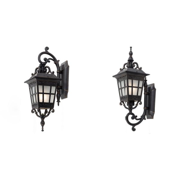 Contemporary Industrial Aluminum Frame Frosted Glass 1-Light Outdoor Waterproof Wall Sconce Lamp For Outdoor Patio - Image 9