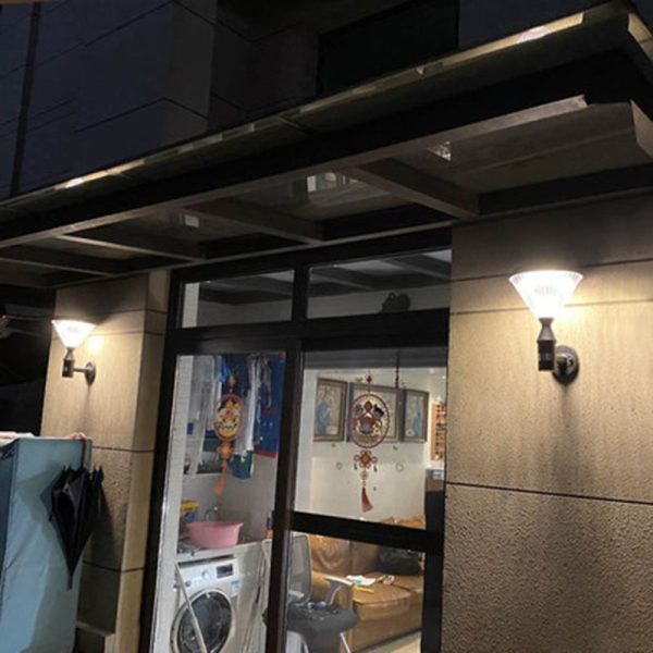 Modern Simplicity Conical Aluminum PC LED Solar Waterproof Wall Sconce Lamp For Outdoor Patio - Image 16
