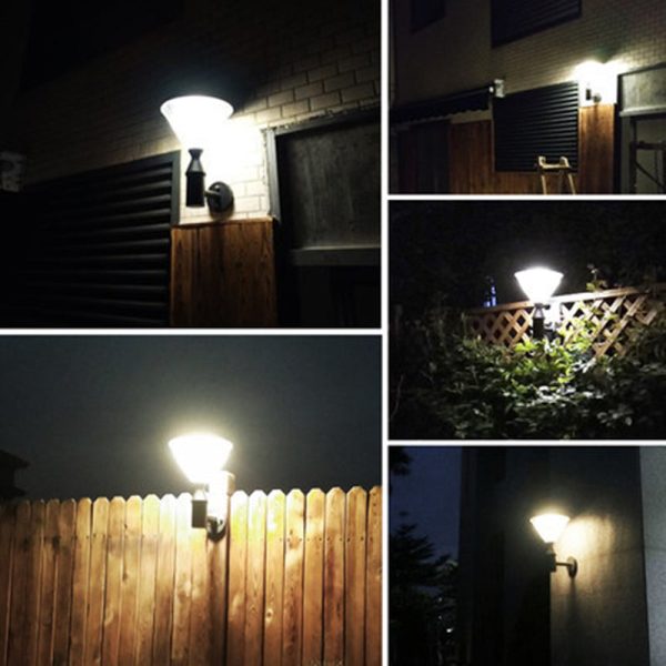 Modern Simplicity Conical Aluminum PC LED Solar Waterproof Wall Sconce Lamp For Outdoor Patio - Image 18